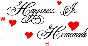 Details about HAPPINESS IS HOMEMADE wall quote MURAL WALL STICKER XXXL ...