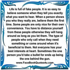 phony people | Facebook Quotes: life is full of fake people ... More