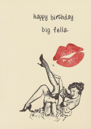 Sexy Pin Up Glamour Girl Handstamped Birthday Card For Him: Birthday ...