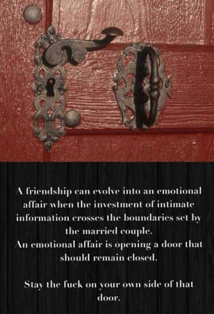Secret relationships/friendships. Crossing boundaries in marriage ...
