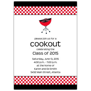 Cookout Grill Graduation Invitations