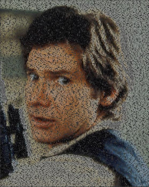 Han Solo Quotes Mosaic Print by Paul Van Scott