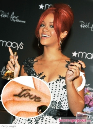 Rihanna Middle Finger Quotes Rihanna's hand tattoo for