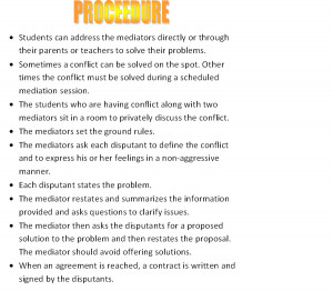 Peer Mediation Process