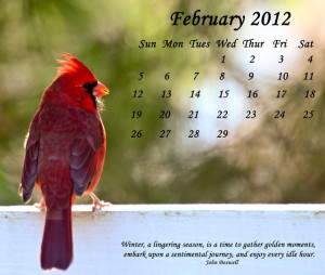 Free February 2012 Calendar Download