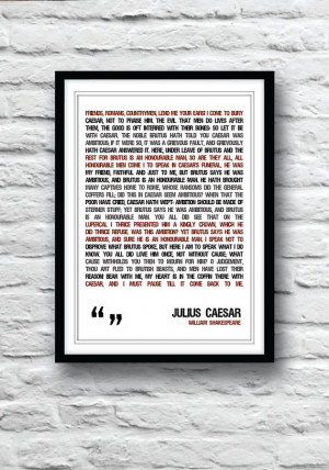 Shakespeare quote, Shakespeare poster, Julius Caesar Poster, quote ...