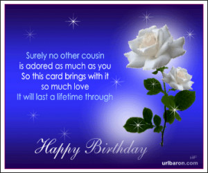Birthday Wishes for Cousin Female | Rose Card with poem for cousin