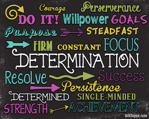 Determination is such a powerful word! Free printable!