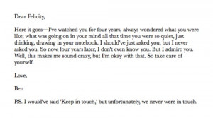 When Ben signed Felicitys yearbook.... ( I loved this, it was kind and ...