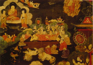 Le Bouddha en paranirvana (peinture Tibétaine du 18ième)