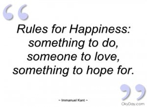 rules for happiness immanuel kant