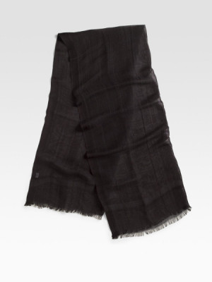 Love Quotes Linen Blend Scarf in Blue (orange)