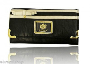 ... Stylish Flap Front Designer Black Purse with gift box and dust bag