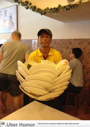 Saw a waiter clearing plates at a local restaurant | Funny ...