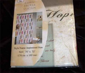NIP .INSPIRATIONAL SAYINGS LOVE HOPE FABRIC SHOWER CURTAIN