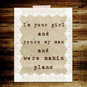Miranda Lambert Makin' Plans song lyrics Poster print wedding ...