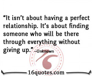 It isn't about having a perfect relationship. It's about finding ...