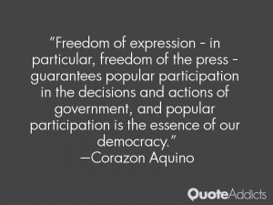 Freedom of expression in particular freedom of the press