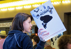 Book of Mormon on Broadway - selling programs outside the theatre