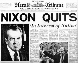Richard Nixon (37th President of the US - 1969 to 1974) resigns the ...