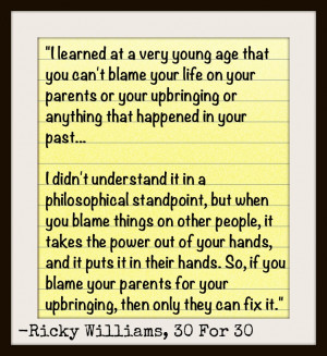 Ricky was asked about an incident in his childhood and if he blamed ...