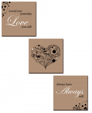 Love Always Ceramic Tile Wall Art Set of 3, Made in USA
