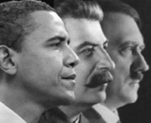 BFFs Barack Obama, Josef Stalin, and Adolf Hitler (left to right) pose ...
