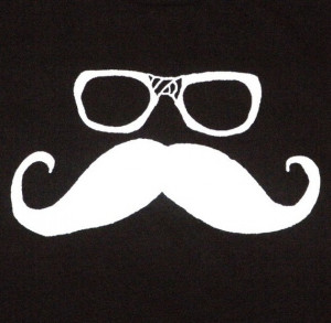 Black TShirt with Funny Mustache