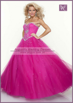 APB0810 The Most Beautiful Princess Floor Length Fuchia Prom Dress New