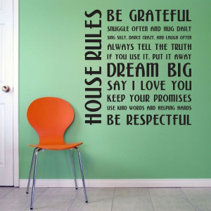 House Rules Wall Quote Decal