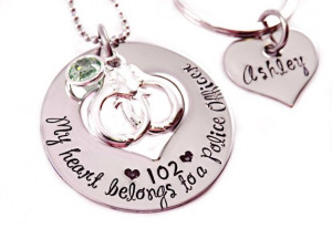 Personalized My Heart Belongs To A Police Officer by Stampressions