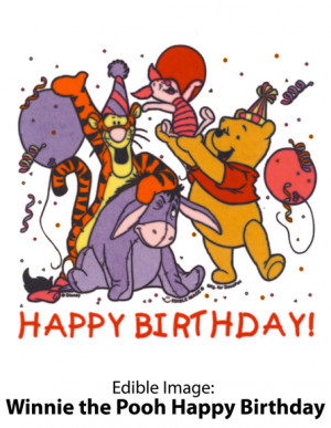 Edible Image: Winnie the Pooh Happy Birthday