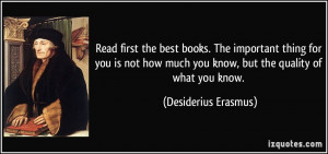 Read first the best books. The important thing for you is not how much ...