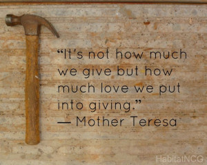 ... volunteer #quotes #MotherTeresa #habitat #build Visit us at Habitat