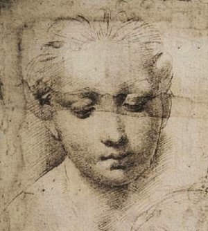 Madonna and Child drawing (detail), Raphael