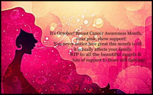 It's October! breast cancer awareness month , wear pink, show support ...