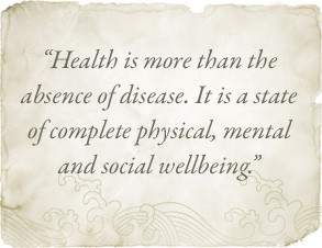 Health is more than the absence of disease. It is a state of complete ...