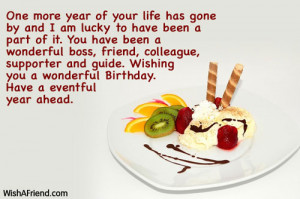 ... to have a boss like, wishing you a very happy birthday. May God bless