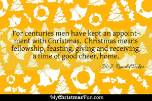 ... , feasting, giving and receiving, a time of good cheer, home