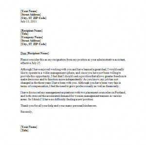 Resignation letter 3 resignation letter