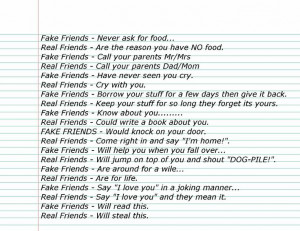 Fake Friends Vs. Real Friends.