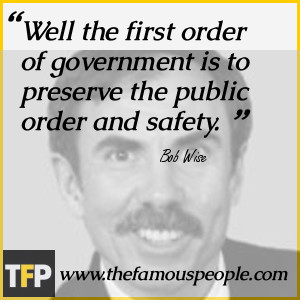 ... first order of government is to preserve the public order and safety