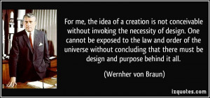 For me, the idea of a creation is not conceivable without invoking the ...