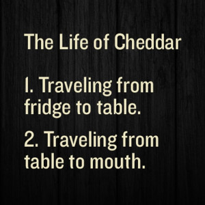 Sometimes we even skip the table #cheese #sayings