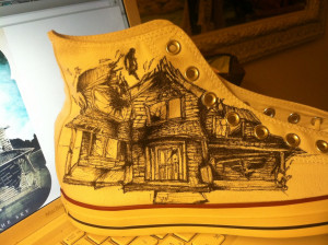 made my boyfriend PTV (Hold on Til May/Collide with the Sky) chucks ...