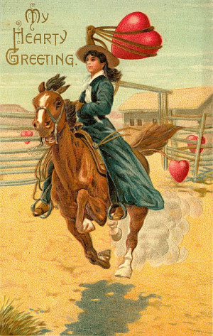Vintage Cowgirl with Her Horse | My Hearty Greeting