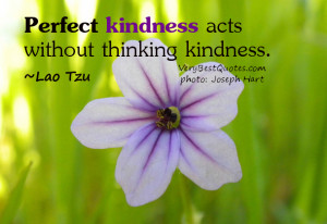 Perfect kindness acts without thinking kindness. ♥ ~Lao Tzu