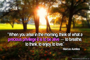 Inspirational Quote: “When you arise in the morning, think of what a ...