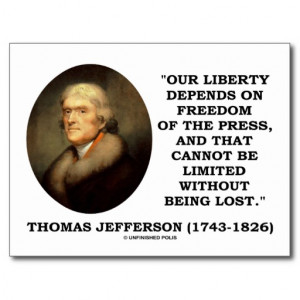 our liberty depends on freedom of the press postcard