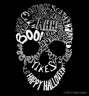 Halloween Typography Skull